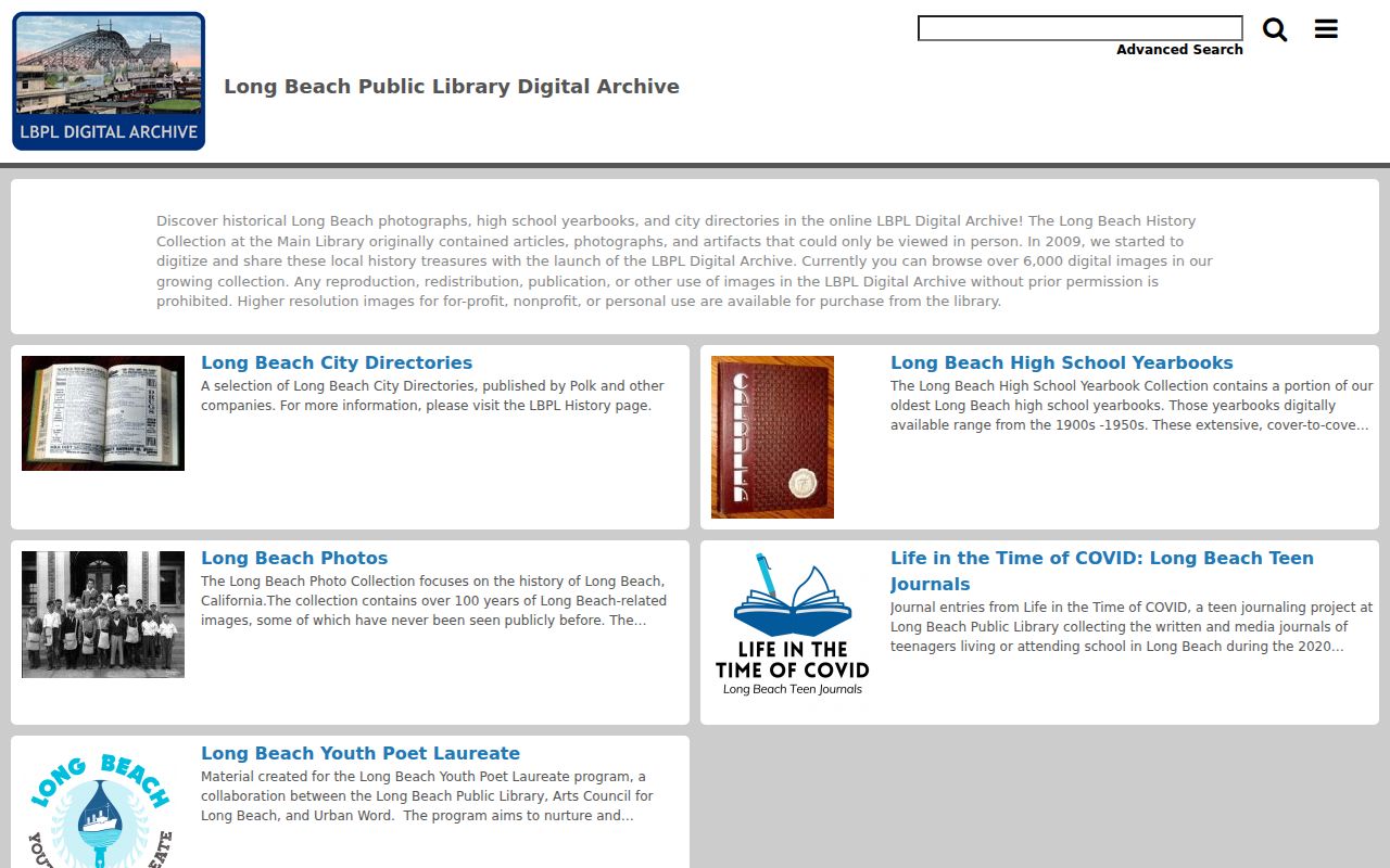 Long Beach city directory digital archive search