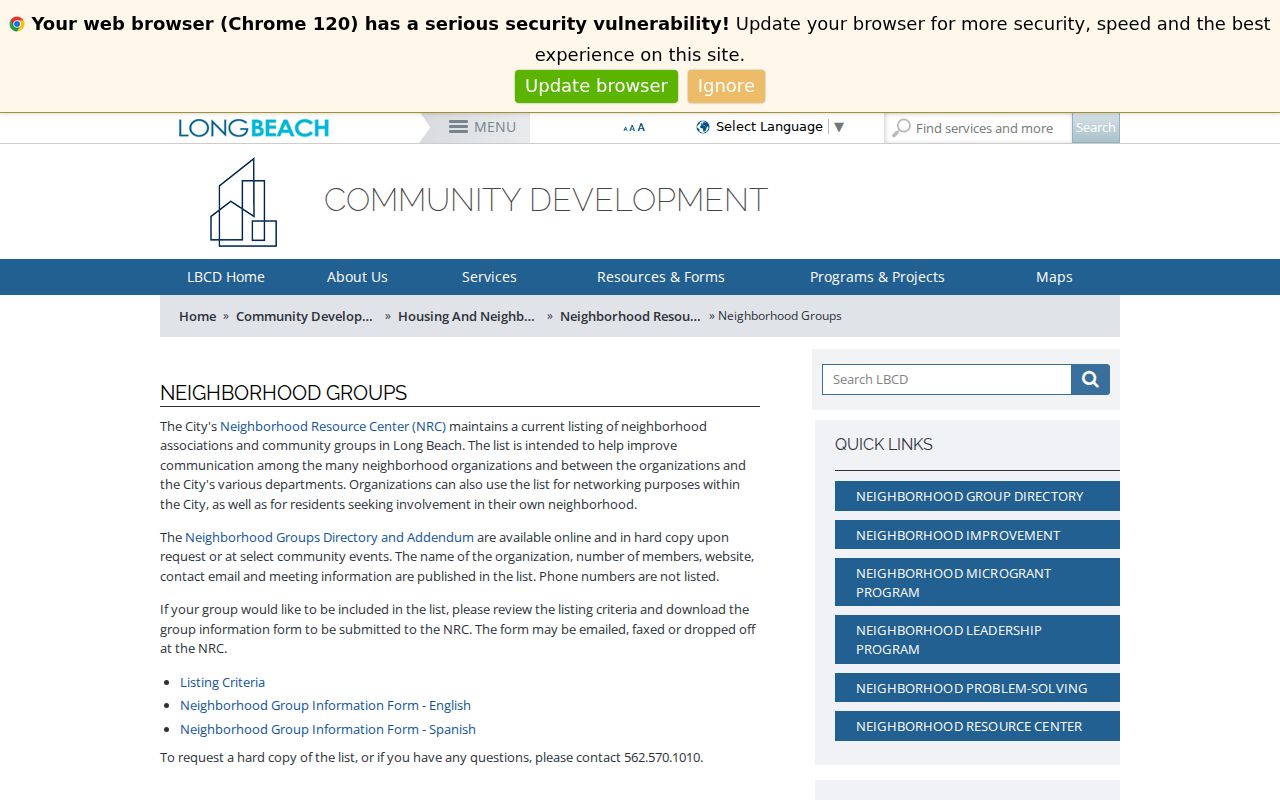 Long Beach neighbors neighborhood groups directory
